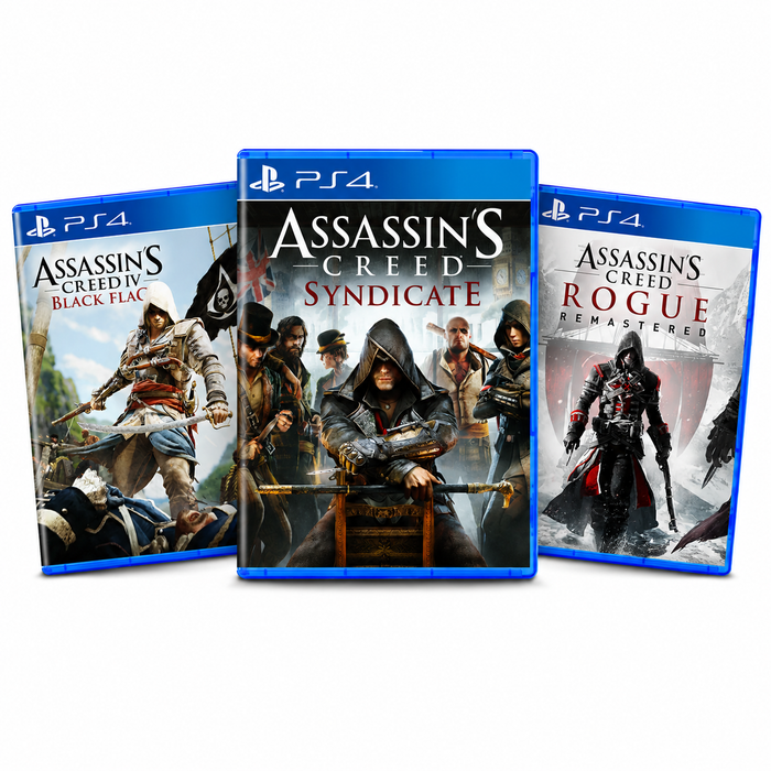 Assassin's Creed Rogue Remastered + Assassin's Creed Syndicate + Assassinâs CreedÂŽ IV Black Flag⢠- PS4 MĂDIA DIGITAL