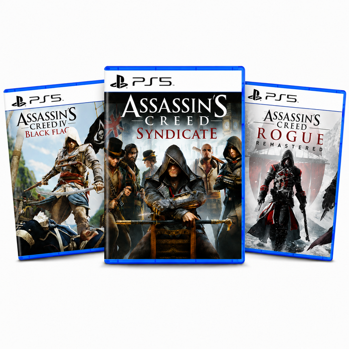 Assassin's Creed Rogue Remastered + Assassin's Creed Syndicate + Assassinâs CreedÂŽ IV Black Flag⢠- PS5 MĂDIA DIGITAL
