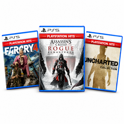 Far Cry 4 + Assassin's Creed Rogue Remastered + Uncharted: The Nathan Drake Collection - PS5 MÍDIA DIGITAL